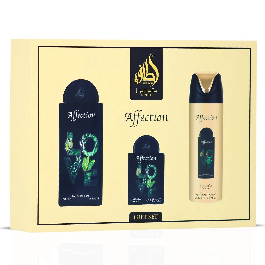 Affection Gift Set Eau De Parfum, Body Spray & Travel Perfume Lattafa Pride