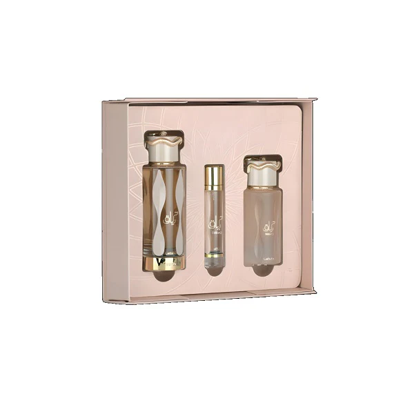 Lattafa Ana Abiyedh Coral 3-Piece Perfume Gift Set – 60ml Eau De Parfum, 12ml Travel Spray & 50ml Hair Mist